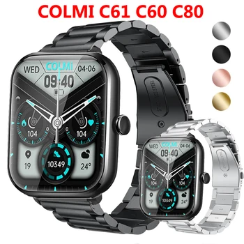 20 мм Часы Браслет Ремешок для COLMI C61 C60 C80 Smartwatch Ремешок из Нержавеющей Стали для COLMI C80 Металлический Браслет Correa